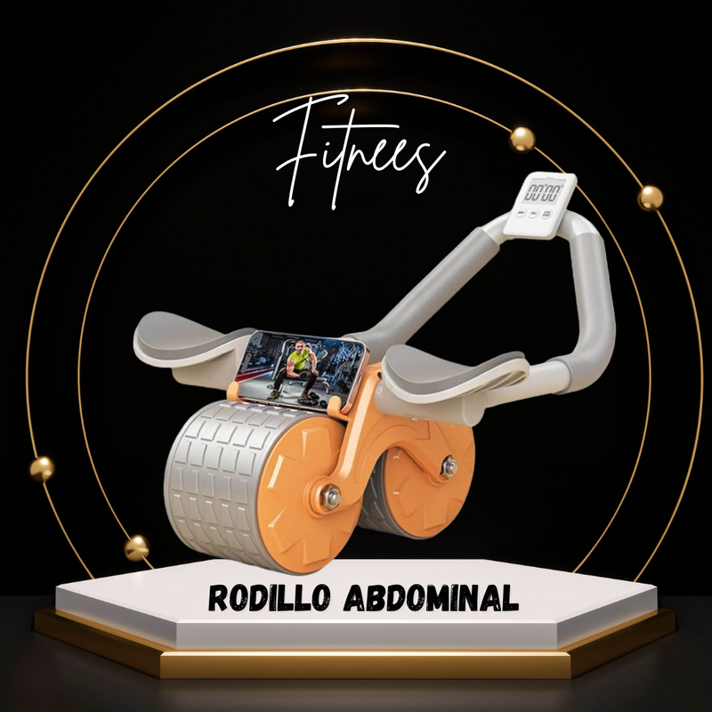 RODILLO ABDOMINAL FIT CON REBOTE AUTOMÁTICO - CON PANTALLA DIGITAL Y SOPORTE PARA CELULAR