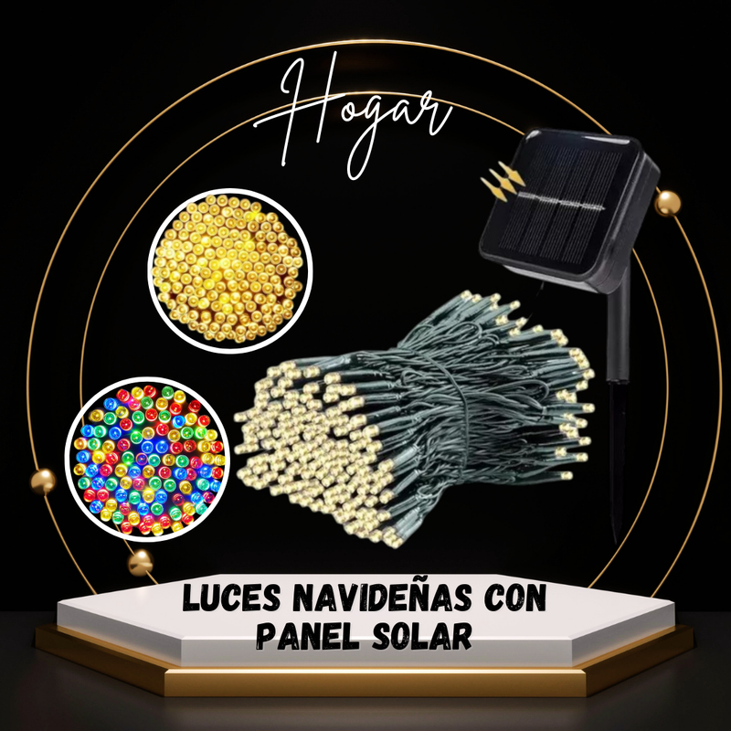 LUCES NAVIDEÑAS CON PANEL SOLAR